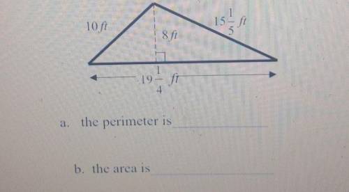 BEEN ASKING FOR A WHILE!! Find the perimeter and area for the triangle. Be sure to write the formul