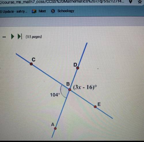 Based on the diagram, what is the value of x?