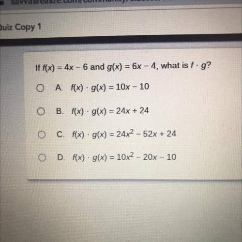 If f(x) = 4x - 6 and g(x) = 6x - 4, what is g?