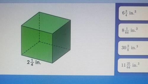 What is the volume of the cube shown?​