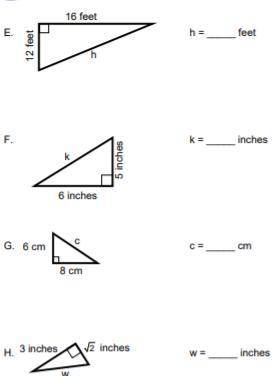 Please answer the math question about the Pythagorean theorem

**Template** 
B. Answer
C. Answer
D