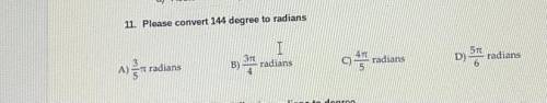 Convert 144 degree to radians