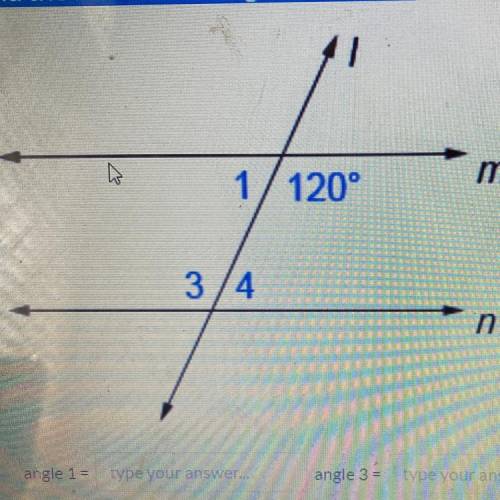 Find the measure of angle 1, 3, and 4.