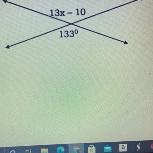 Use the angle relationship to find the value of x.