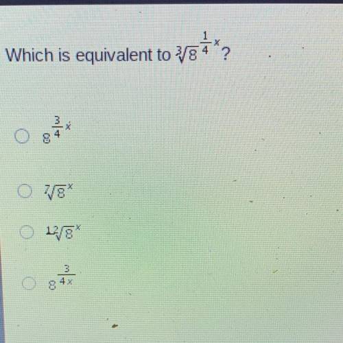 Which is equivalent to ^3v8^ 1/4