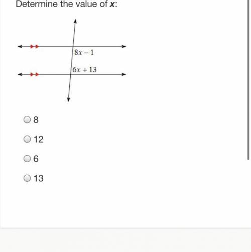 Determine the value of x.. i will give brainliest