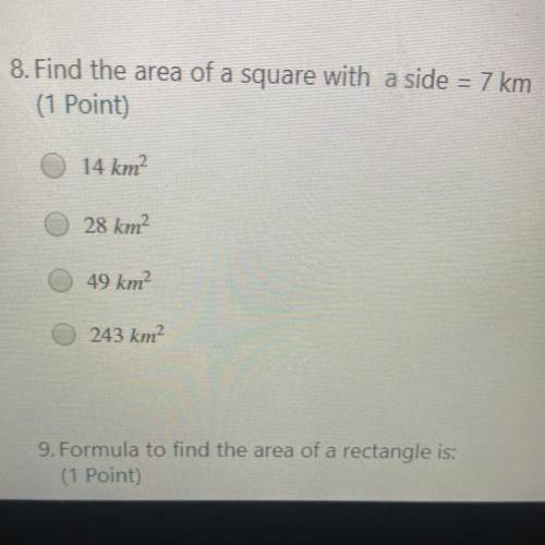 Find the area of a square