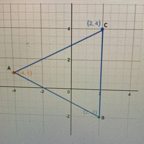 Consider triangle ABC graphed on the coordinate plane.

(2.4)
What is the approximate perimeter of
