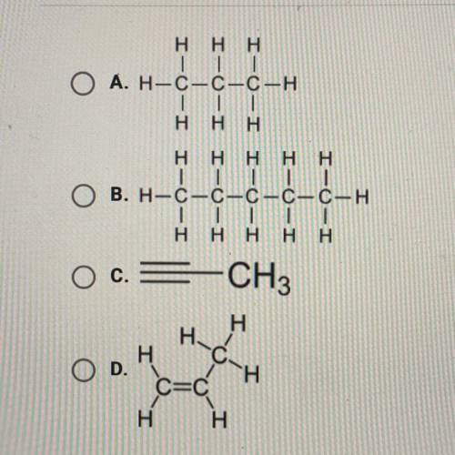 Which molecule is propyne?