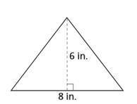 What is the area, in square inches, of the triangle? A =1/2bh