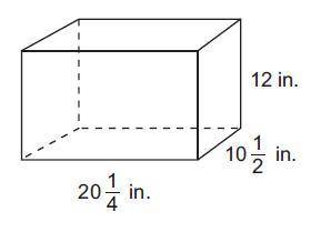 A container in the shape of a rectangular prism is shown. What is the volume, in cubic inches, of t