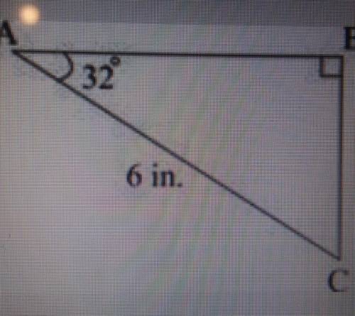 The figure below shows a triangular piece of cloth: What is the length of the portion BC of the clo