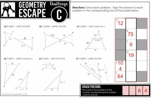 Geometry Escape Challenge C just for code

fill in the white spaces in the table
what does the hin