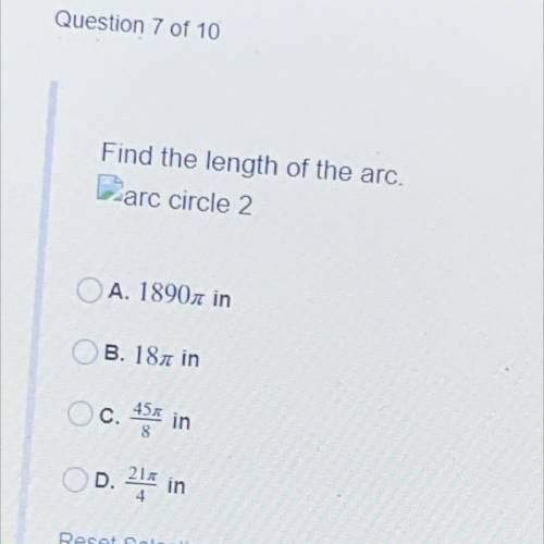 Find the length of the arc
Parc circle 2