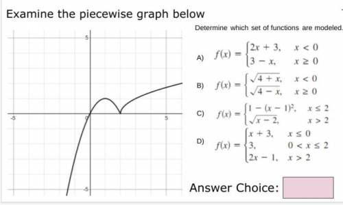 HELP!! PLEASE Examine the piecewise graph below