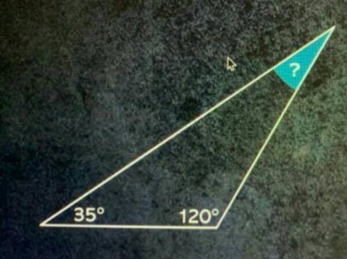 Which is a measure of the missing angle in this triangle￼?