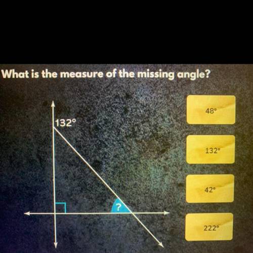 What is the measure of the missing angle￼￼￼?