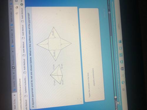A square pyramid and its net are shown below.what is the surface area of the pyramid