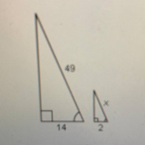 What is the value of xin the diagram?
A. 9
B. 8
C. 7
D. 6