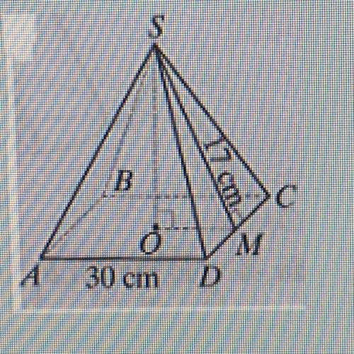 Using the data in the

Picture, calculate the
total surface area
and volume of the
pyramid.
Please