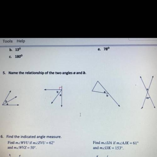 ASAP ANSWER PLEASE!! Name the relationship between the two angles a and b