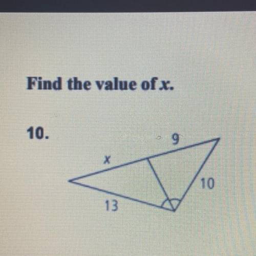 Find the value of x. 
please help! :)