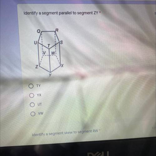 Identify a segment parallel to segment ZY