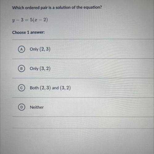 Which ordered pair is a solution of the equation