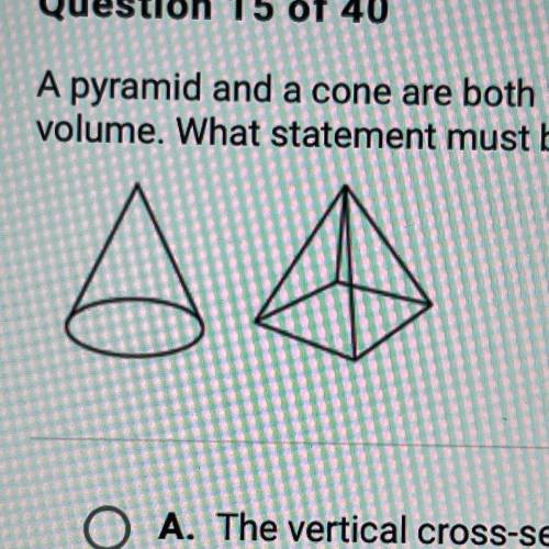 A pyramid and a cone are both 10 centimeters tall and have the same

volume. What statement must b
