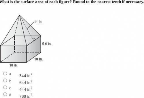 What is the surface area of each figure? Round to the nearest tenth if necessary.