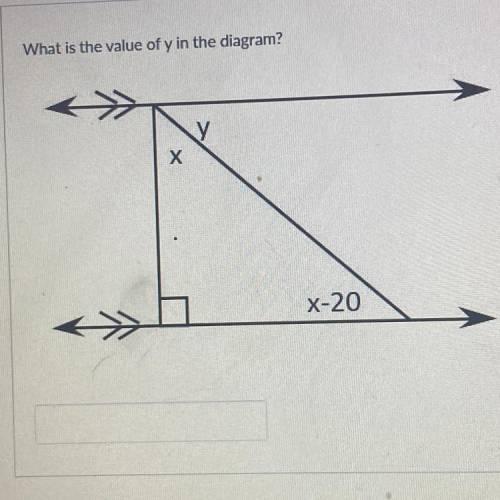 What is the value of y in the diagram?
y
x
X-20
