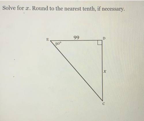Solve for x round to the nearest tenth , if necessary