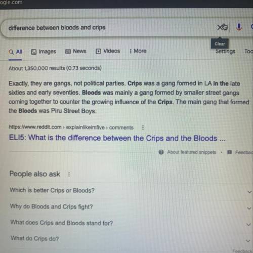 What is the difference between the bloods and crips
no plagiarism or anything