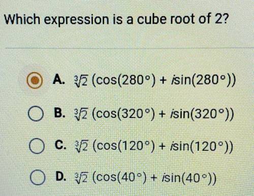 Which expression is a cube root of 2?​