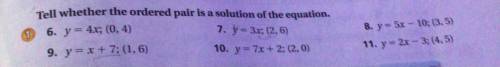 please help and tell whether the ordered pair is a solution of the equation , i will mark you brain