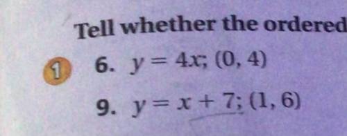 Tell whether the ordered pair is a solution of the equation ! please help i will mark you brainlies