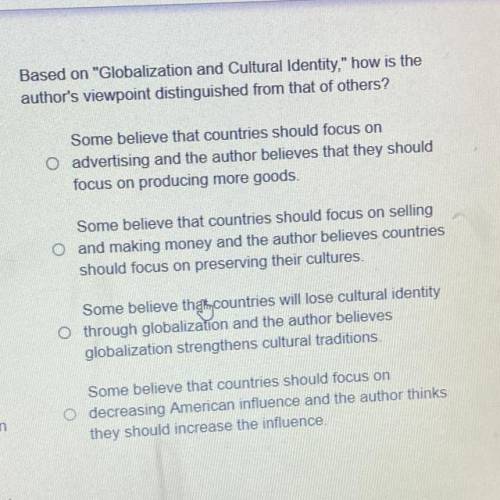 Based on Globalization and Cultural Identity, how is the

author's viewpoint distinguished from
