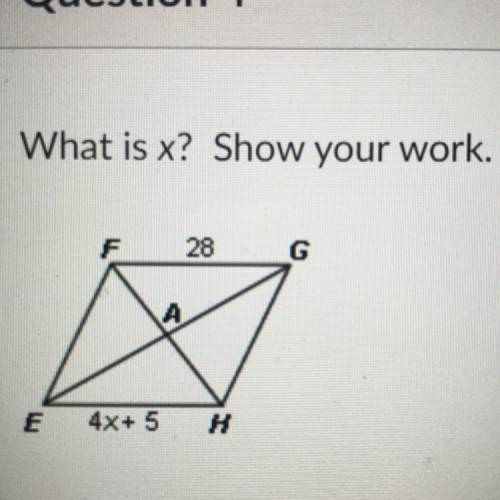 PLEASE HELP!! 
What is x? Show your work.