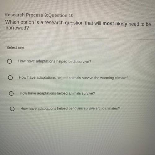 Which option is a research question that will most likely need to be narrowed