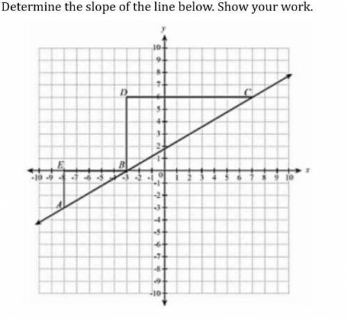 Please help (Determine the slope of the line. Show the work you did to find the slope.)

10 POINTS