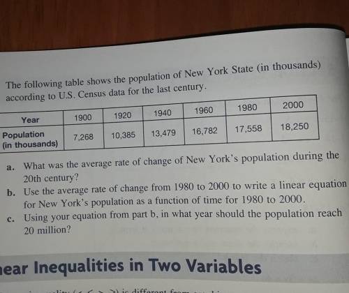 The following table shows the population of New York State (in thousands) onding to US Census data