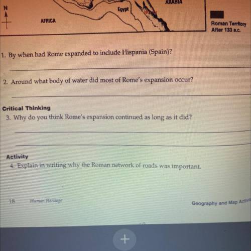 Please help with my history homework!! it’s on roman expansion