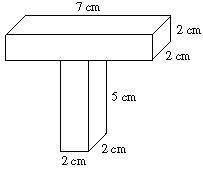 Find the Volume for the above figure.

Hint: Find the volume of each prism, then add together to g