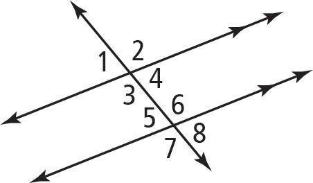 Which angles are supplementary to
∠4? Select all that apply.