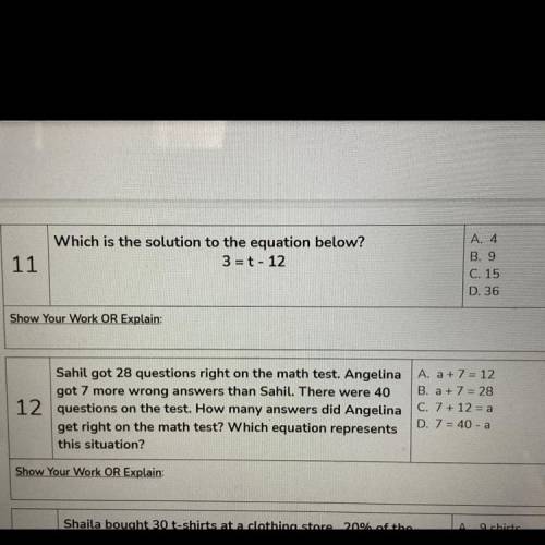 Pls help I need help with #11 pls I need a answer and a explanation pls and thank you!