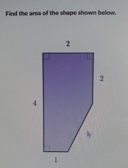 Find the area of the shape below​