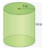 Calculate the surface area of the cylinder in the diagram below. Use 3.14 for pi. Round your answer