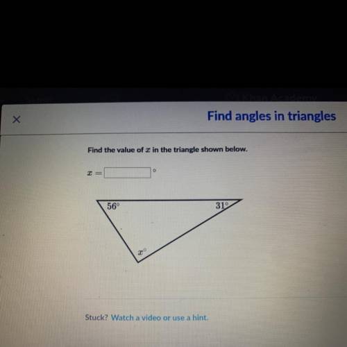 Find the value of I in the triangle shown below.
T =
56
312