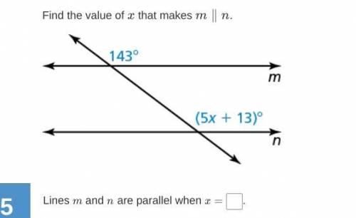 Find the value of x that makes m∥n. PLEASEE HELP