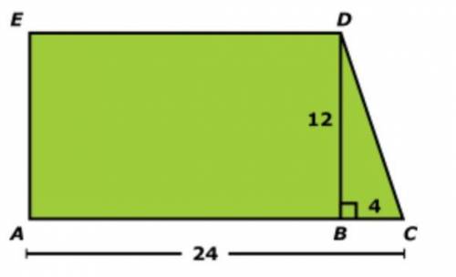 What is the area, in square units, of trapezoid AEDC shown below?